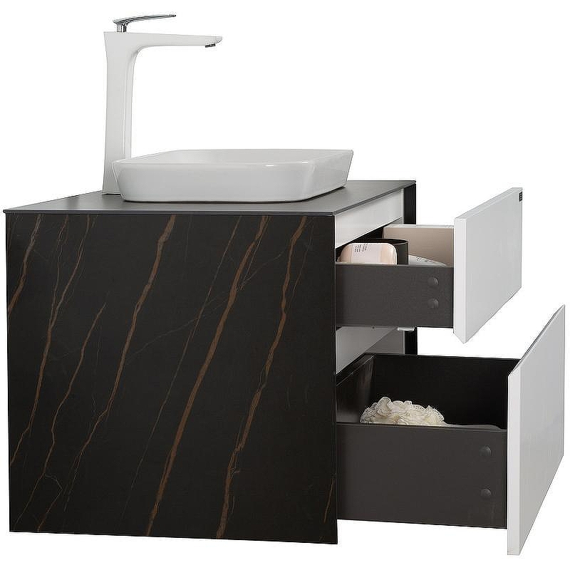 Тумба с раковиной Black&White Universe U907.800-1 80 907U800-1 подвесная White matt Lauren gold, купить, цена, заказать, магазин, доставка, скидка, промокод, купить, цена, заказать, магазин, доставка, скидка, промокод