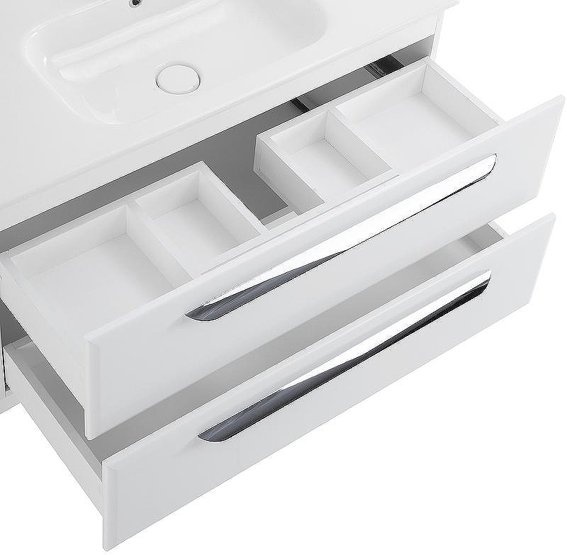 Тумба под раковину Cezares Eco-Cer 80 ECO-CER-800-2C-SO-BL подвесная Bianco Lucido без ручек, купить, цена, заказать, магазин, доставка, скидка, промокод, купить, цена, заказать, магазин, доставка, скидка, промокод