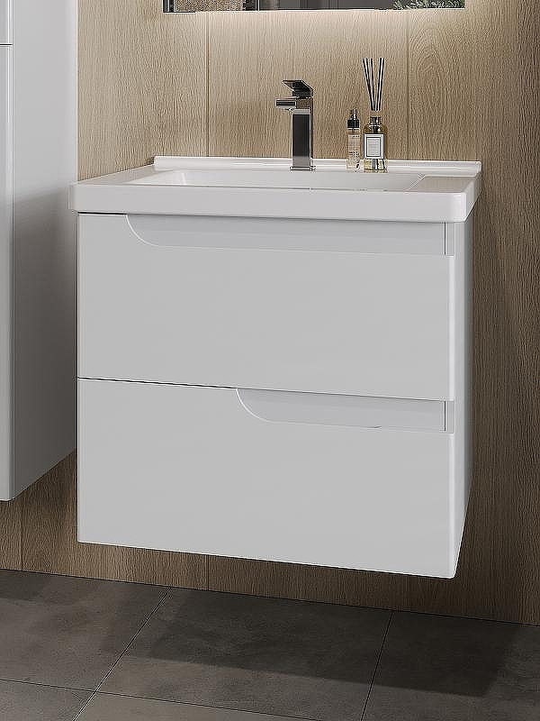 Тумба с раковиной Orange Topline-Milano 65 TP-M65-02+RA подвесная Белый глянец, купить, цена, заказать, магазин, доставка, скидка, промокод, купить, цена, заказать, магазин, доставка, скидка, промокод