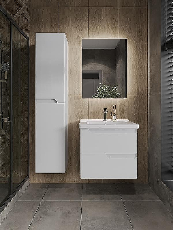 Тумба с раковиной Orange Topline-Milano 65 TP-M65-02+RA подвесная Белый глянец, купить, цена, заказать, магазин, доставка, скидка, промокод, купить, цена, заказать, магазин, доставка, скидка, промокод