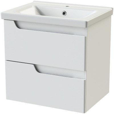 Тумба с раковиной Orange Topline-Milano 65 TP-M65-02+RA подвесная Белый глянец