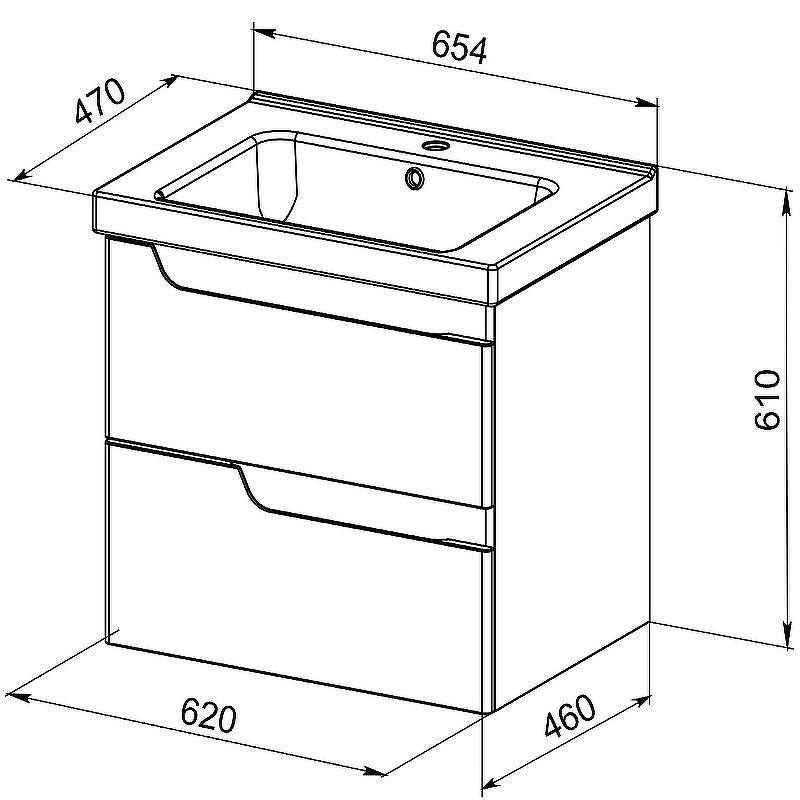 Тумба с раковиной Orange Topline-Milano 65 TP-M65-02+RA подвесная Белый глянец, купить, цена, заказать, магазин, доставка, скидка, промокод, купить, цена, заказать, магазин, доставка, скидка, промокод