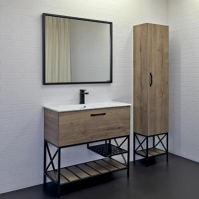 Тумба с раковиной Comforty Бредфорд 90 00-00009403 Дуб темный