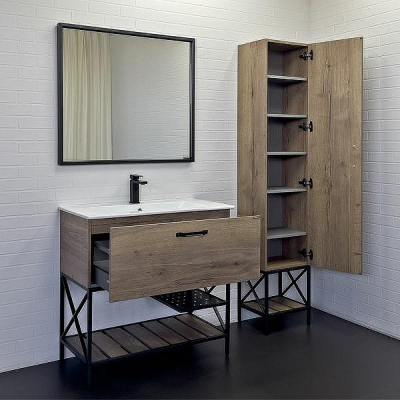 Тумба с раковиной Comforty Бредфорд 90 00-00009403 Дуб темный