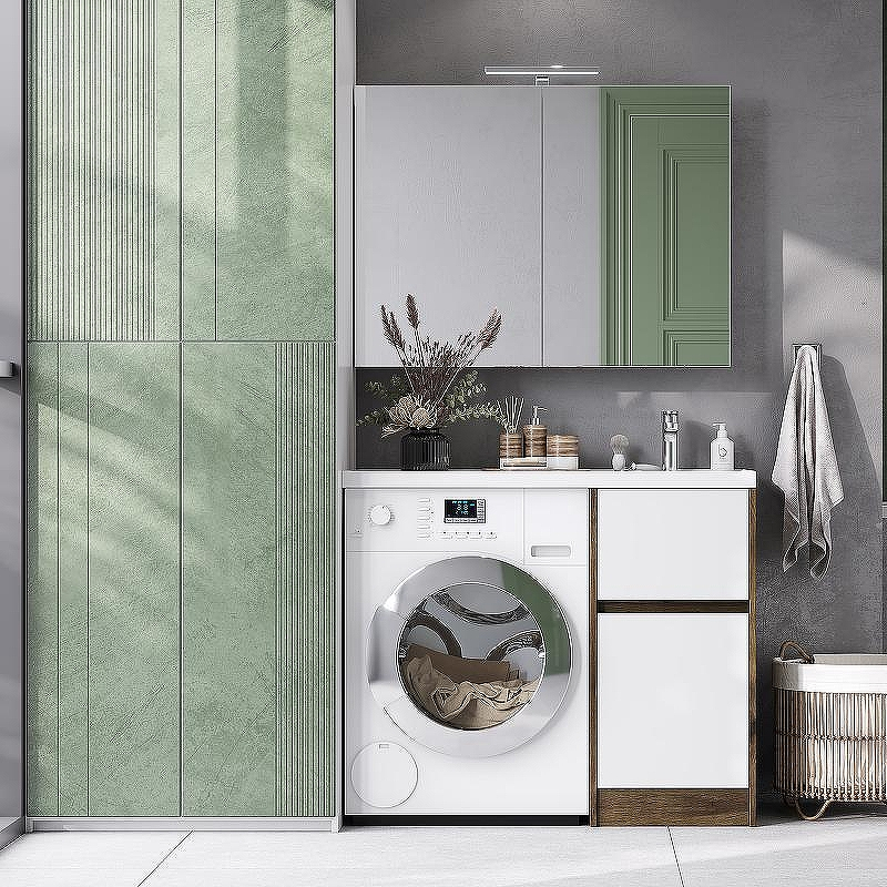 Зеркальный шкаф Aquaton Лондри 100 1A267302LH010 Белый глянцевый, купить, цена, заказать, магазин, доставка, скидка, промокод, купить, цена, заказать, магазин, доставка, скидка, промокод