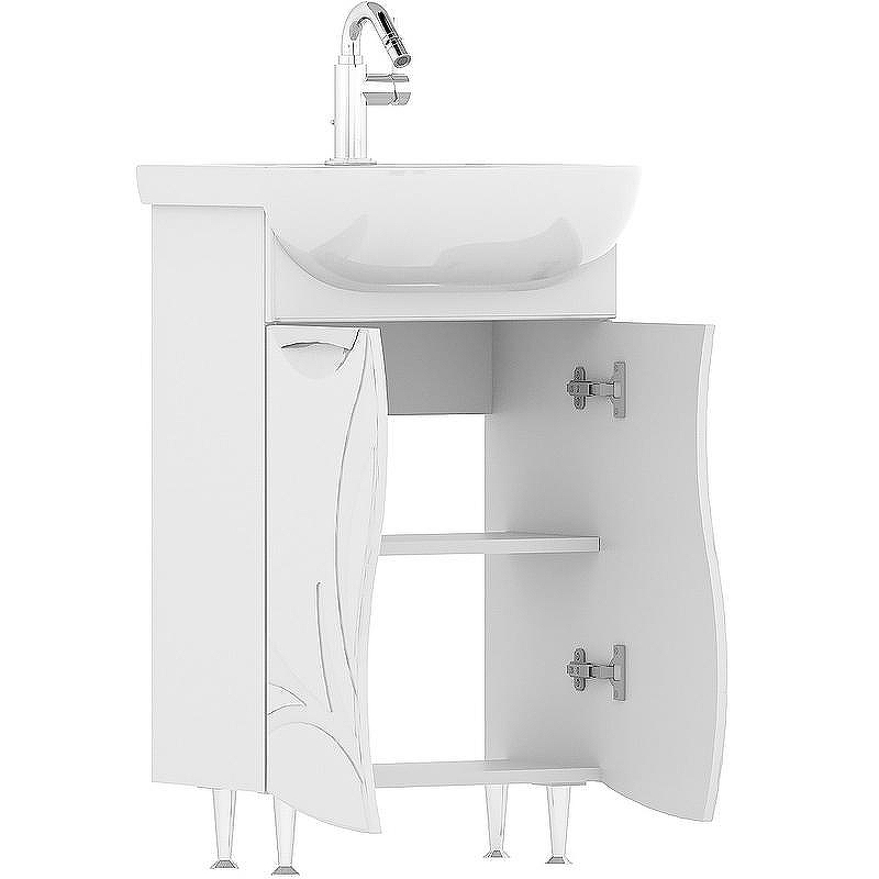 Тумба под раковину Volna Adel 50.2D tnADEL50.2D-01 Белая, купить, цена, заказать, магазин, доставка, скидка, промокод, купить, цена, заказать, магазин, доставка, скидка, промокод