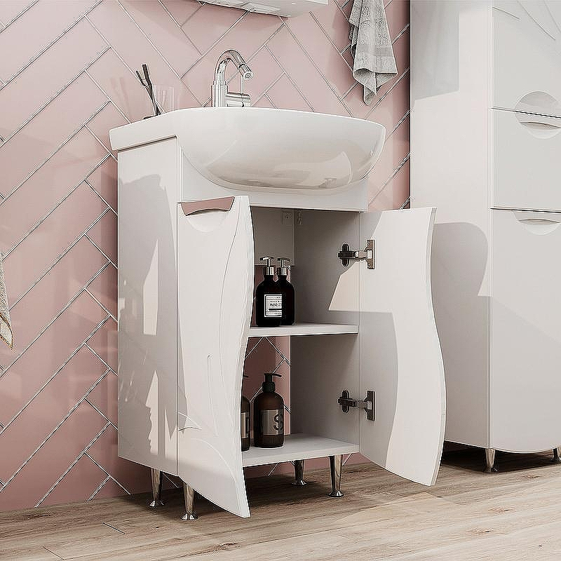 Тумба под раковину Volna Adel 50.2D tnADEL50.2D-01 Белая, купить, цена, заказать, магазин, доставка, скидка, промокод, купить, цена, заказать, магазин, доставка, скидка, промокод