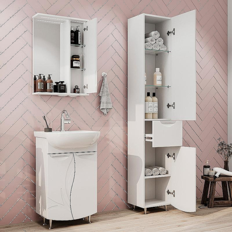 Тумба под раковину Volna Adel 50.2D tnADEL50.2D-01 Белая, купить, цена, заказать, магазин, доставка, скидка, промокод, купить, цена, заказать, магазин, доставка, скидка, промокод