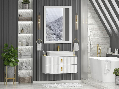 Тумба с раковиной Brevita Sevilla 90 УТ000022659 подвесная Белая глянцевая