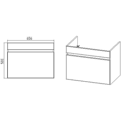 Тумба под раковину VIANT Мальта 70 VMAL70CO-T1YP подвесная Белая Дуб Вотан