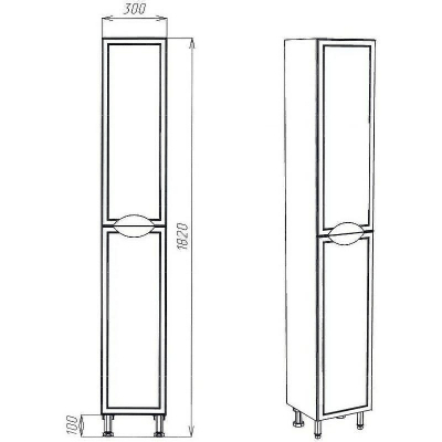 Шкаф пенал VIANT Лима 30 R VLIM300-PENR Белый