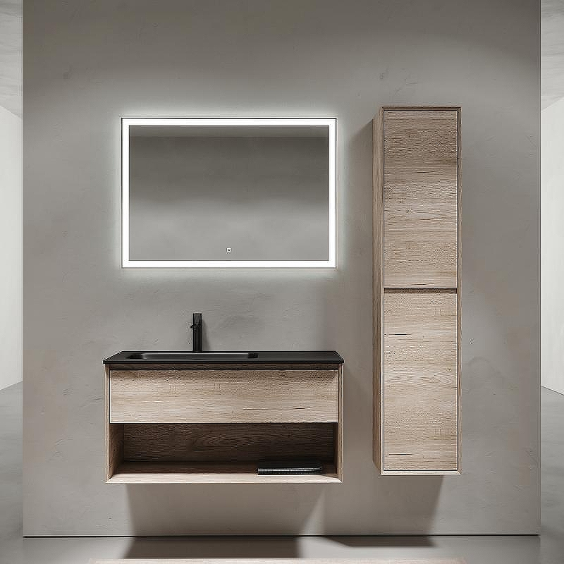 Тумба под раковину Sancos Marmi 1.0 100 L MR1.0100LEG подвесная Дуб галифакс натуральный, купить, цена, заказать, магазин, доставка, скидка, промокод, купить, цена, заказать, магазин, доставка, скидка, промокод