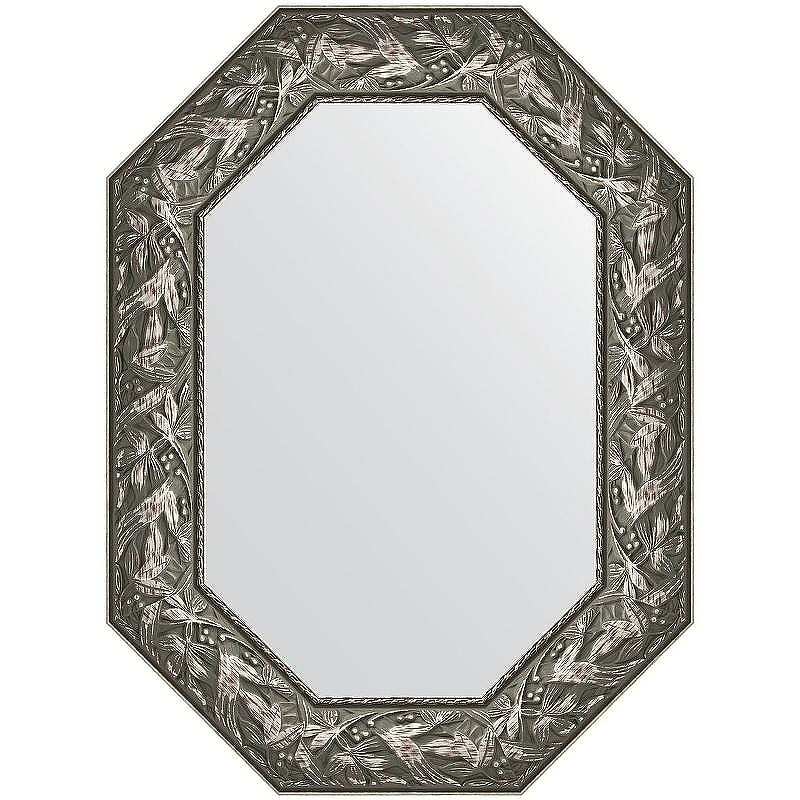 Зеркало Evoform Polygon 78х58 BY 7225 в багетной раме - Византия серебро 99, купить, цена, заказать, магазин, доставка, скидка, промокод, купить, цена, заказать, магазин, доставка, скидка, промокод