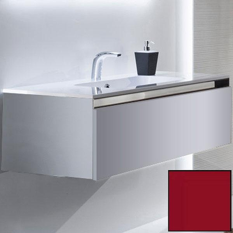 Тумба с раковиной SanVit Кубэ-1 120 kkube1120 в цвете Ral подвесная Красный глянец, купить, цена, заказать, магазин, доставка, скидка, промокод, купить, цена, заказать, магазин, доставка, скидка, промокод