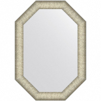 Зеркало Evoform Octagon 70x50 BY 7424 в багетной раме - Брашированное серебро 59, купить, цена, заказать, магазин, доставка, скидка, промокод, купить, цена, заказать, магазин, доставка, скидка, промокод