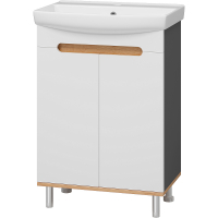 Тумба с раковиной Misty Сканди 60 УТ000023167 Белая Дуб крафт золотой Антрацит, купить, цена, заказать, магазин, доставка, скидка, промокод, купить, цена, заказать, магазин, доставка, скидка, промокод