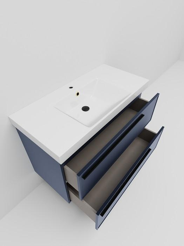 Тумба под раковину La Fenice Elba Twin 80 FNC-01-ELB-BG-80-2 подвесная. Синяя матовая, купить, цена, заказать, магазин, доставка, скидка, промокод, купить, цена, заказать, магазин, доставка, скидка, промокод