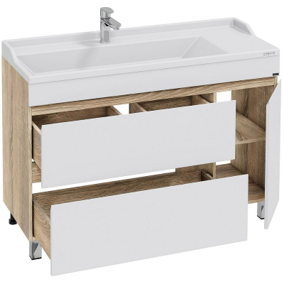 Тумба под раковину СанТа Марс 120 700423 Белая Янтарное дерево