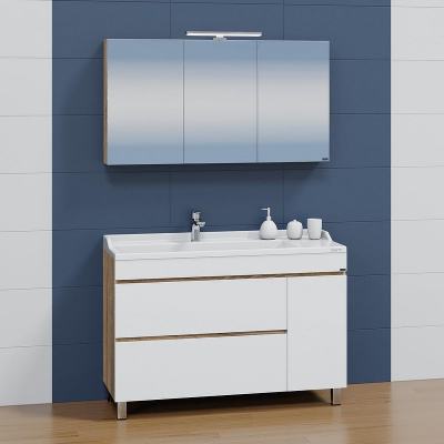 Тумба под раковину СанТа Марс 120 700423 Белая Янтарное дерево