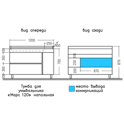 Тумба под раковину СанТа Марс 120 700423 Белая Янтарное дерево