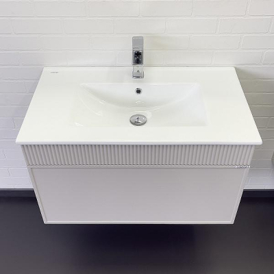 Тумба с раковиной Comforty Мадрид 80 00-00018685 подвесная Серый шелк