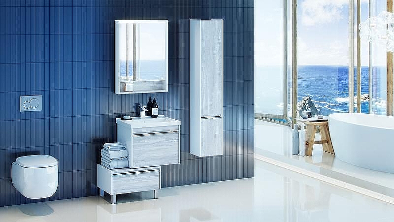 Зеркальный шкаф Aquaton Капри 60 1A230302KPDA0 с подсветкой Бетон пайн Белый, купить, цена, заказать, магазин, доставка, скидка, промокод, купить, цена, заказать, магазин, доставка, скидка, промокод