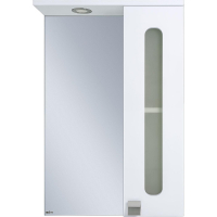 Зеркало со шкафом Misty Урал 50 R Э-Ура-04050-021П с подсветкой Белое, купить, цена, заказать, магазин, доставка, скидка, промокод, купить, цена, заказать, магазин, доставка, скидка, промокод
