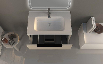 Тумба под раковину Cezares Urban 74 55159 подвесная Spatolato bianco без ножки и боковой полки