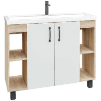 Тумба под раковину Grossman Флай 100 101001 Дуб сонома Белая, купить, цена, заказать, магазин, доставка, скидка, промокод, купить, цена, заказать, магазин, доставка, скидка, промокод