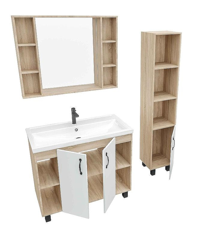 Тумба под раковину Grossman Флай 100 101001 Дуб сонома Белая, купить, цена, заказать, магазин, доставка, скидка, промокод, купить, цена, заказать, магазин, доставка, скидка, промокод