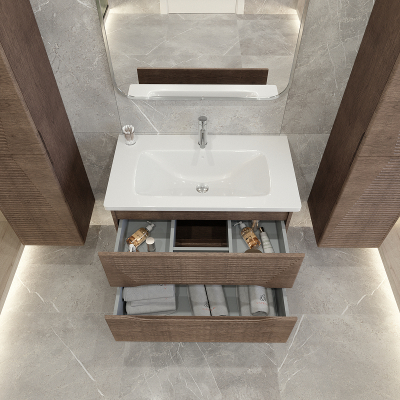 Тумба под раковину Caprigo Modo Terza 80 35613-RF15 подвесная цвет Скайрос