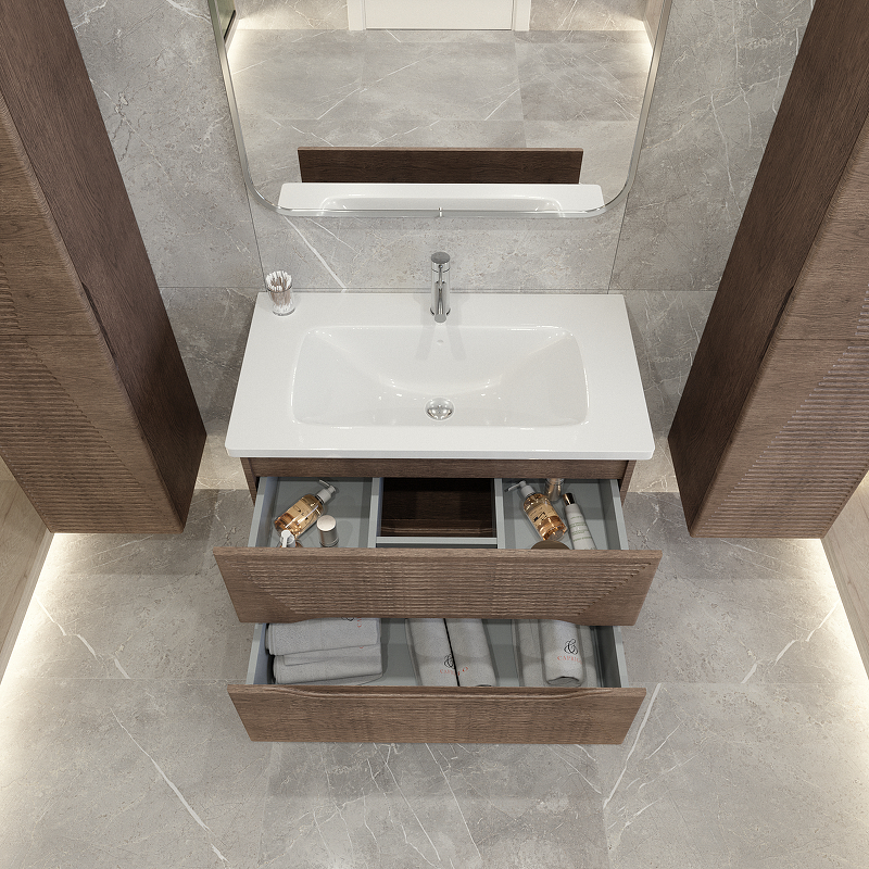 Тумба под раковину Caprigo Modo Terza 80 35613-RF15 подвесная цвет Скайрос, купить, цена, заказать, магазин, доставка, скидка, промокод, купить, цена, заказать, магазин, доставка, скидка, промокод