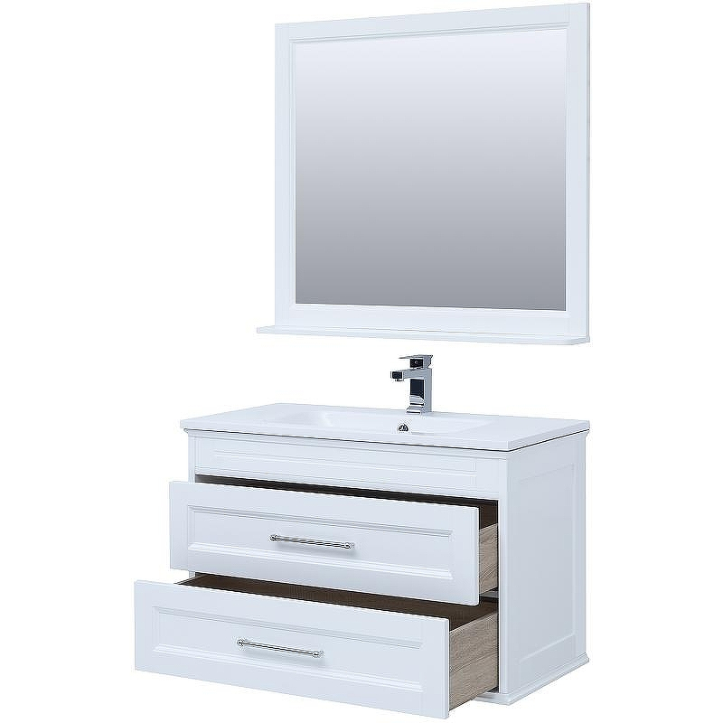 Тумба с раковиной Aquanet Бостон 100 260666 подвесная Белый матовый, купить, цена, заказать, магазин, доставка, скидка, промокод, купить, цена, заказать, магазин, доставка, скидка, промокод