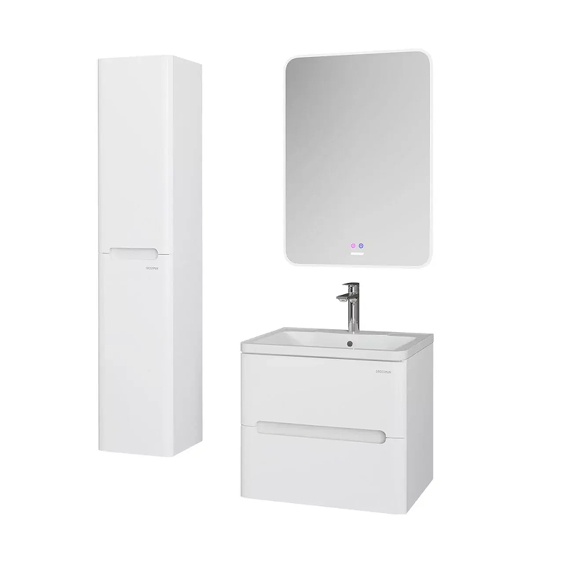 Тумба под раковину Grossman Адель 70 107017 подвесная цвет Белый глянцевый, купить, цена, заказать, магазин, доставка, скидка, промокод, купить, цена, заказать, магазин, доставка, скидка, промокод