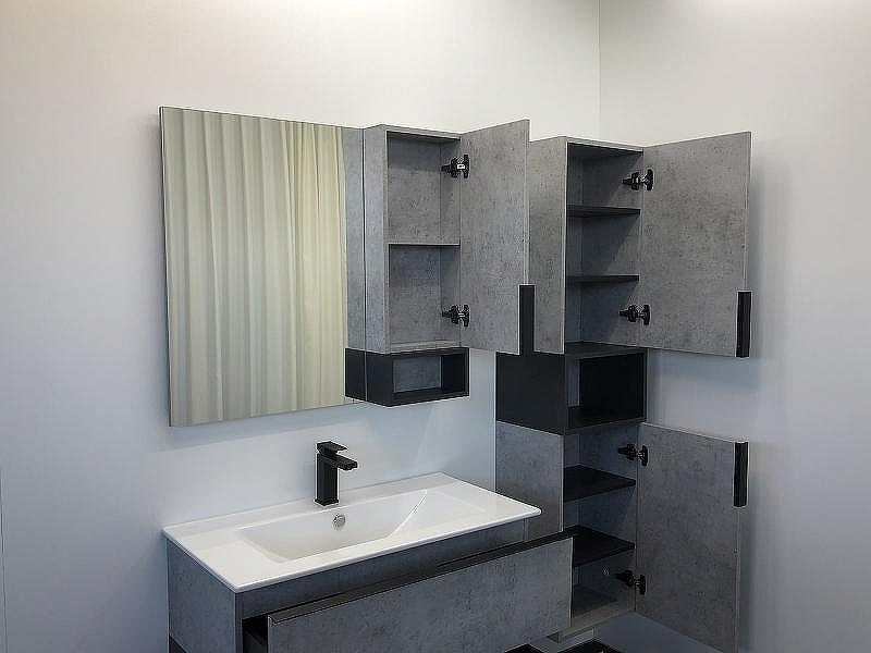 Зеркальный шкаф Comforty Франкфурт 90 00-00006504 Бетон светлый, купить, цена, заказать, магазин, доставка, скидка, промокод, купить, цена, заказать, магазин, доставка, скидка, промокод