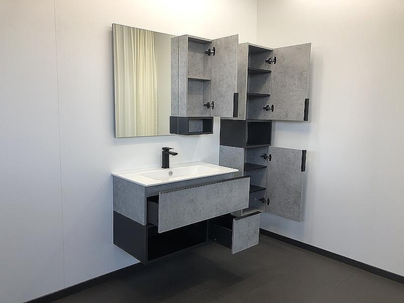 Зеркальный шкаф Comforty Франкфурт 90 00-00006504 Бетон светлый, купить, цена, заказать, магазин, доставка, скидка, промокод, купить, цена, заказать, магазин, доставка, скидка, промокод