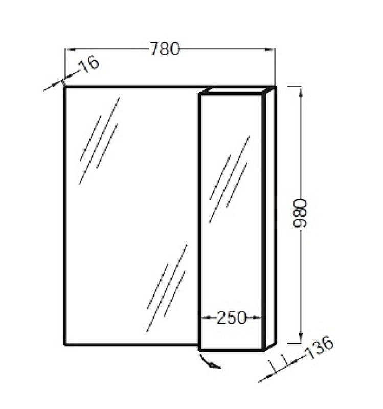 Зеркало со шкафом Jacob Delafon Soprano 78 EB1336-NF Серый, купить, цена, заказать, магазин, доставка, скидка, промокод, купить, цена, заказать, магазин, доставка, скидка, промокод