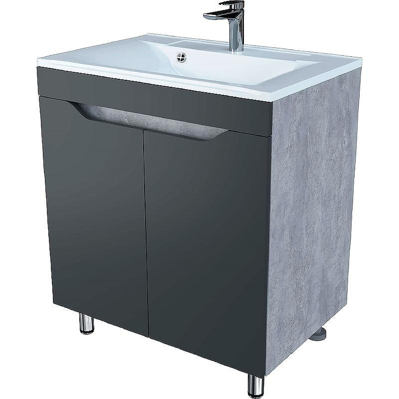 Тумба под раковину Stella Polar Абигель 80 SP-00001080 Серая Цемент, купить, цена, заказать, магазин, доставка, скидка, промокод, купить, цена, заказать, магазин, доставка, скидка, промокод