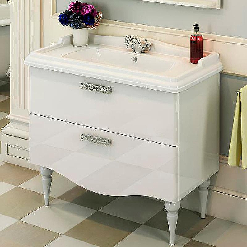 Тумба с раковиной Comforty Монако 100 00004136346 Белая, купить, цена, заказать, магазин, доставка, скидка, промокод, купить, цена, заказать, магазин, доставка, скидка, промокод