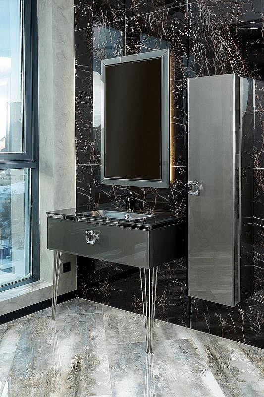 Тумба под раковину Boheme Armadi Art Lucido 80 770-080-GR подвесная Графит глянцевый, купить, цена, заказать, магазин, доставка, скидка, промокод, купить, цена, заказать, магазин, доставка, скидка, промокод