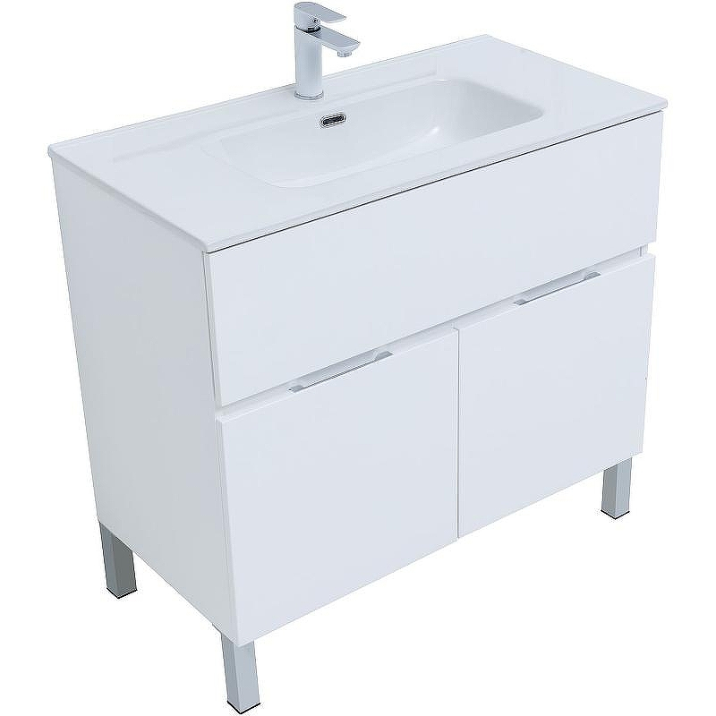 Тумба под раковину Aquanet Алвита New 90 303914 Белая матовая, купить, цена, заказать, магазин, доставка, скидка, промокод, купить, цена, заказать, магазин, доставка, скидка, промокод