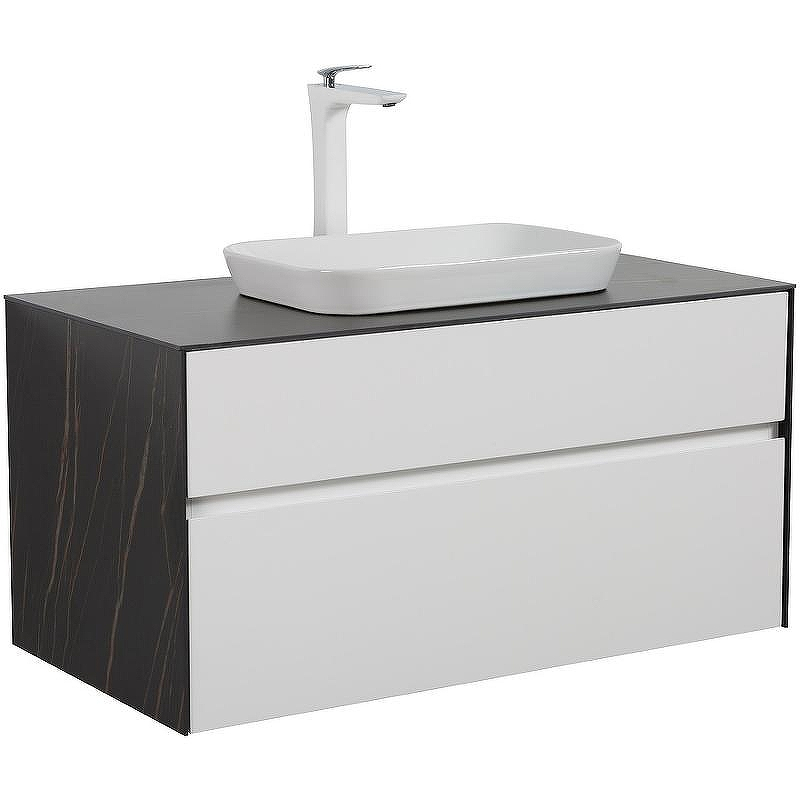 Тумба с раковиной Black&White Universe U907.1000-1 100 907U1000-1 подвесная White matt Lauren gold, купить, цена, заказать, магазин, доставка, скидка, промокод, купить, цена, заказать, магазин, доставка, скидка, промокод