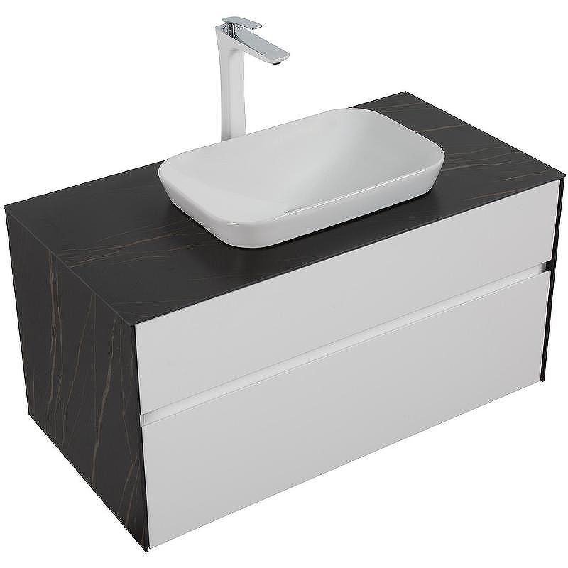 Тумба с раковиной Black&White Universe U907.1000-1 100 907U1000-1 подвесная White matt Lauren gold, купить, цена, заказать, магазин, доставка, скидка, промокод, купить, цена, заказать, магазин, доставка, скидка, промокод