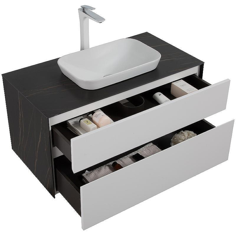 Тумба с раковиной Black&White Universe U907.1000-1 100 907U1000-1 подвесная White matt Lauren gold, купить, цена, заказать, магазин, доставка, скидка, промокод, купить, цена, заказать, магазин, доставка, скидка, промокод