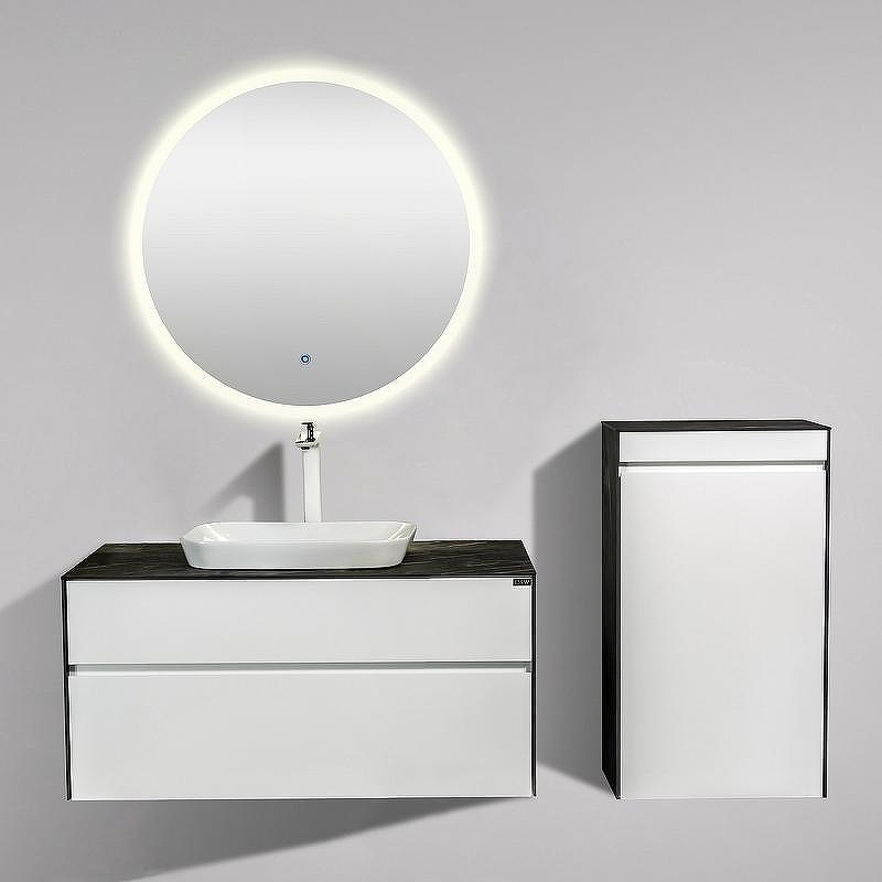 Тумба с раковиной Black&White Universe U907.1000-1 100 907U1000-1 подвесная White matt Lauren gold, купить, цена, заказать, магазин, доставка, скидка, промокод, купить, цена, заказать, магазин, доставка, скидка, промокод