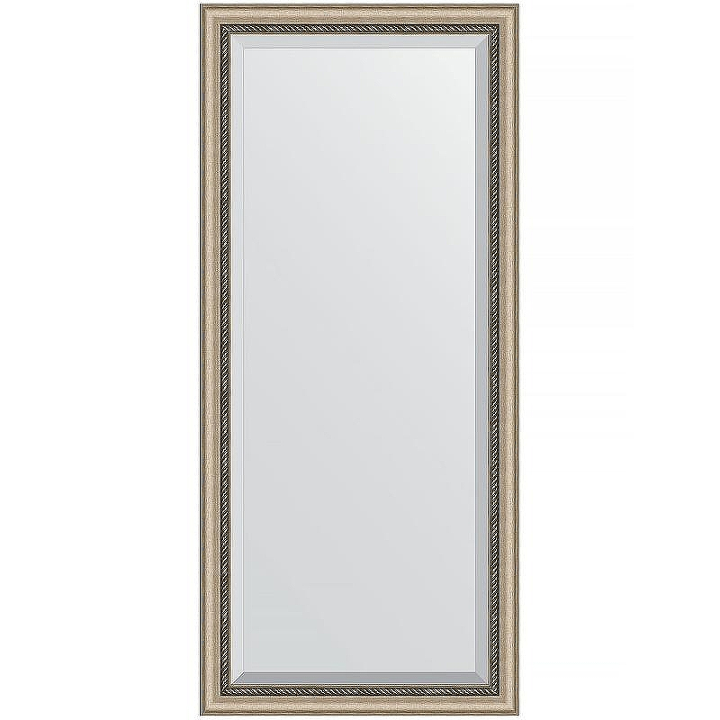 Зеркало Evoform Exclusive 163х73 BY 1202 с фацетом в багетной раме - Состаренное серебро с плетением 70, купить, цена, заказать, магазин, доставка, скидка, промокод, купить, цена, заказать, магазин, доставка, скидка, промокод