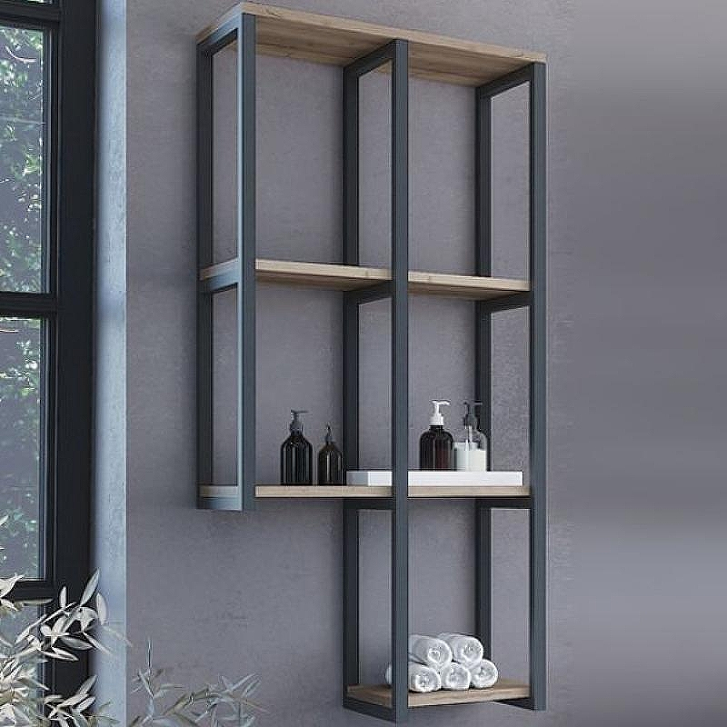 Стеллаж Comforty Порто 50 00-00010675 подвесной Дуб дымчатый, купить, цена, заказать, магазин, доставка, скидка, промокод, купить, цена, заказать, магазин, доставка, скидка, промокод