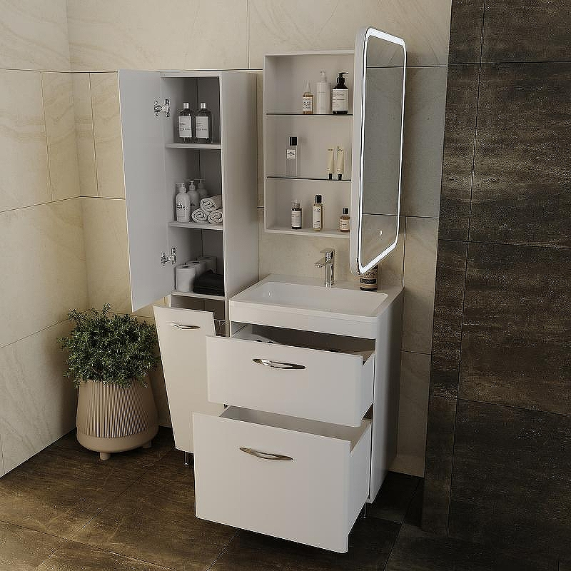 Шкаф пенал Style Line Каре Люкс Plus 30 СС-00002325 с бельевой корзиной Белый, купить, цена, заказать, магазин, доставка, скидка, промокод, купить, цена, заказать, магазин, доставка, скидка, промокод