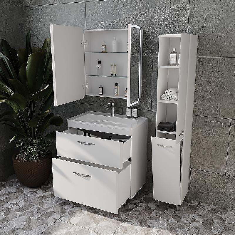 Шкаф пенал Style Line Каре Люкс Plus 30 СС-00002325 с бельевой корзиной Белый, купить, цена, заказать, магазин, доставка, скидка, промокод, купить, цена, заказать, магазин, доставка, скидка, промокод