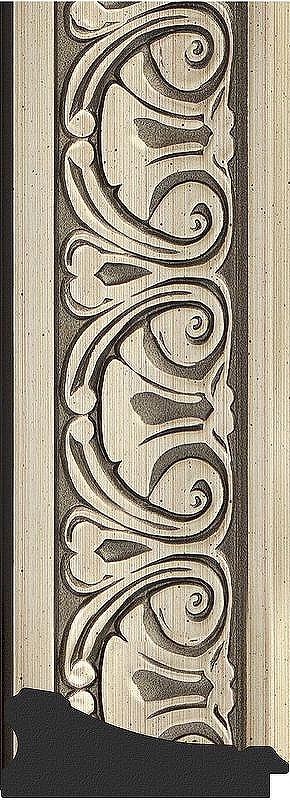 Зеркало Evoform Exclusive 100х70 BY 3450 с фацетом в багетной раме - Барокко серебро 106, купить, цена, заказать, магазин, доставка, скидка, промокод, купить, цена, заказать, магазин, доставка, скидка, промокод